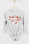 MERRY AND BRIGHT CHRISTMAS LONG SLEEVE TEE