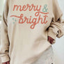 MERRY AND BRIGHT CHRISTMAS GRAPHIC HOODIE