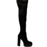 Maple High  Block Heeled Faux Suede Long Boots