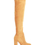 Maple High  Block Heeled Faux Suede Long Boots