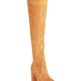 Maple High  Block Heeled Faux Suede Long Boots