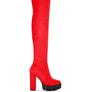 Maple High  Block Heeled Faux Suede Long Boots