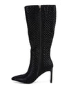 Prinkles Quilted High Italian Block Heeled Boots