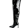 Minkles Patent Pu Statement Block Heel Long Boots