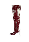 Minkles Patent Pu Statement Block Heel Long Boots