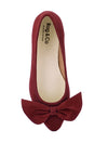 CHUCKLE Big Bow Suede Ballerina Flats