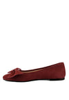 CHUCKLE Big Bow Suede Ballerina Flats