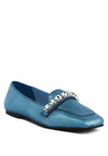 CHURROS Metallic Diamante Leather Loafers