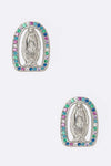 Saint Mary Cubic Zirconia Stud Earrings