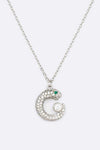 Cubic Zirconia Designed Cheetah Pendant Necklace