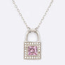 Pink Locket Cubic Zirconia Pendant Necklace