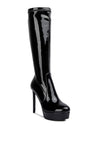 Shawtie High Heeled Stretch Patent Calf Boots