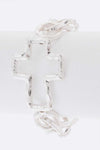 Hammer Cross Charm Stretch Chain Bracelet