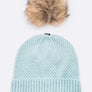 Large Natural Fur Pom Soft Beanie