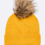 Large Natural Fur Pom Soft Beanie