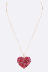 Cubic Zirconia Large Heart Pendant Necklace