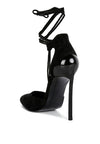 RULE BREAKER Black Lace Up Stiletto Sandals