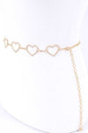 Rhinestone Heart Link Chain Belt