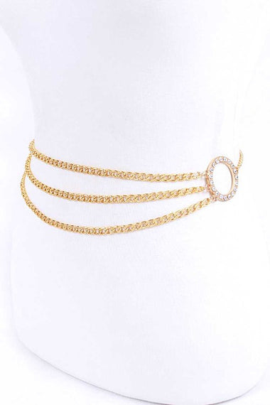 Crystal Ring Layered Chain Belt