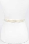 Crystal Buckle Pearl Elastic Belt