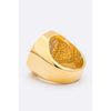 Diona J Octagon Crystal Unisex Gold Ring Size 10