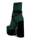 After Pay High Heeled Velvet Knitted Boot