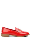 MEANBABE Semicasual Stud Detail Patent Loafers