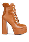 Beamer Faux Leather High Heeled Ankle Boots