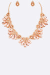 Marquis Flower Crystal Statement Necklace Set