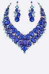 Sapphire Blue Statement Crystal Necklace Set