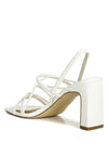 Two Strings Slingback Mid Heel Block Sandals