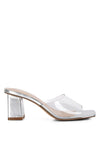 Sun Drop Clear Strap Block Heeled Sandals