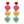 3-Tier Conversation Hearts Seed Bead Handmade Beaded Embroidery Jeweled Long Drop Earrings in Gold Tone Metal