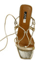 Provoked Lace Up Block Heeled Sandal