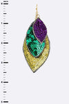 Glitter Sequins Mardi Gras Earrings