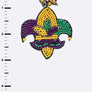 Mardi Gras Fleur De Lis Beaded Earrings