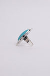 Western Style Turquoise Marquise Cut Ring