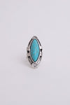 Western Style Turquoise Marquise Cut Ring