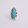 Western Style Turquoise Marquise Cut Ring