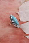 Western Style Turquoise Marquise Cut Ring