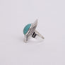 Stylish Adjustable Silver Ring With Turquoise Gem