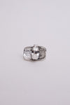 Stylish Adjustable Silver Ring With Turquoise Gem