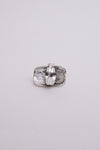 Stylish Adjustable Silver Ring With Turquoise Gem