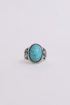 Oval Cut Adjustable Turquoise Ring - Boho Style
