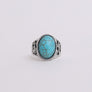 Oval Cut Adjustable Turquoise Ring - Boho Style