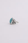 Oval Cut Adjustable Turquoise Ring - Boho Style