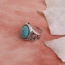 Oval Cut Adjustable Turquoise Ring - Boho Style