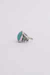 Oval Cut Adjustable Turquoise Ring - Boho Style