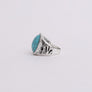 Oval Cut Adjustable Turquoise Ring - Boho Style