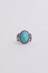 Oval Cut Adjustable Turquoise Ring - Boho Style